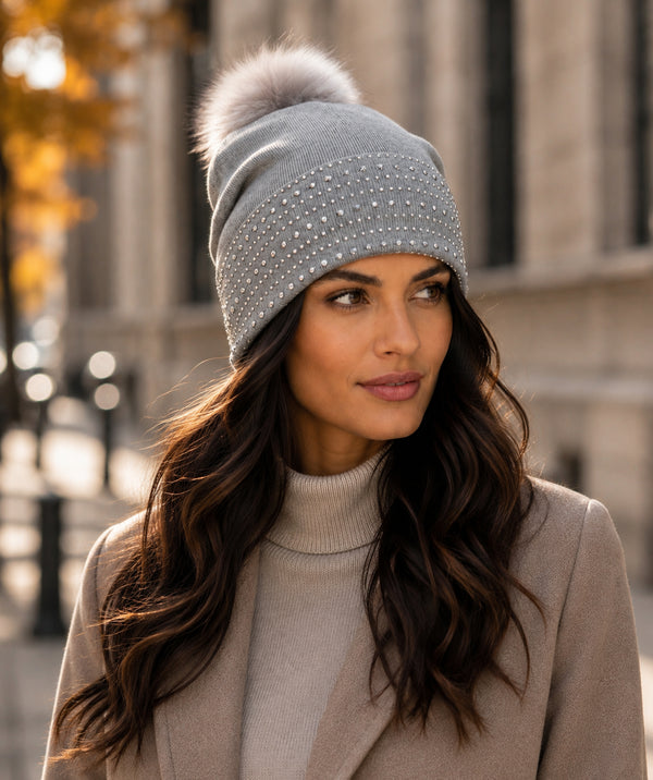 Adalyn - Pom Pom Beanie Hat