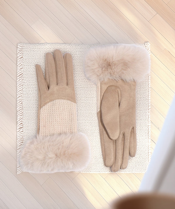 Aria - Faux Suede Winter Gloves