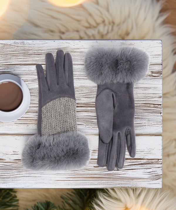 Aria - Faux Suede Winter Gloves
