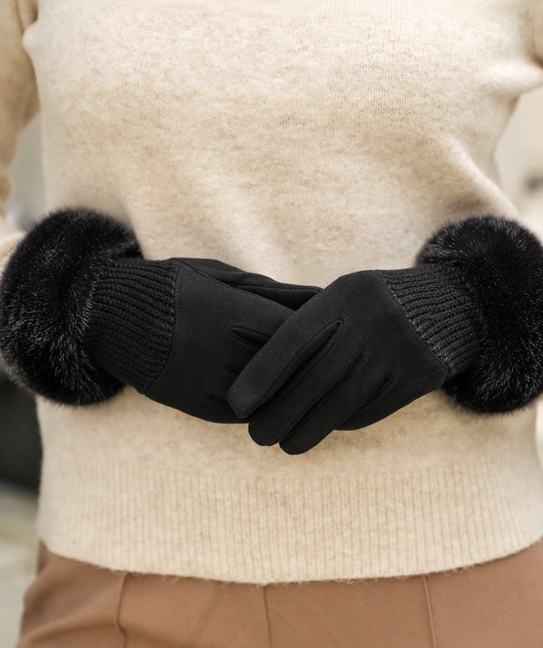 Aria - Faux Suede Winter Gloves