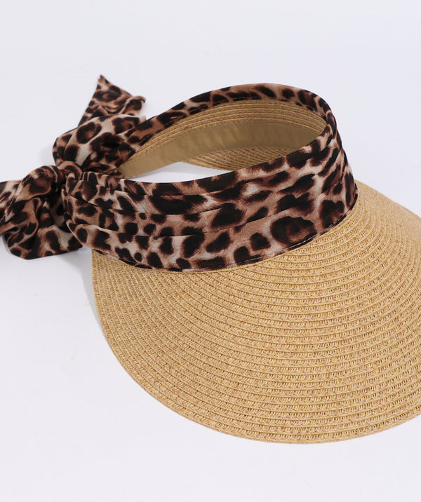 Augusta - Straw Visor with Chiffon Tie