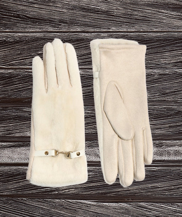Cathy - Cream Faux Suede Glove