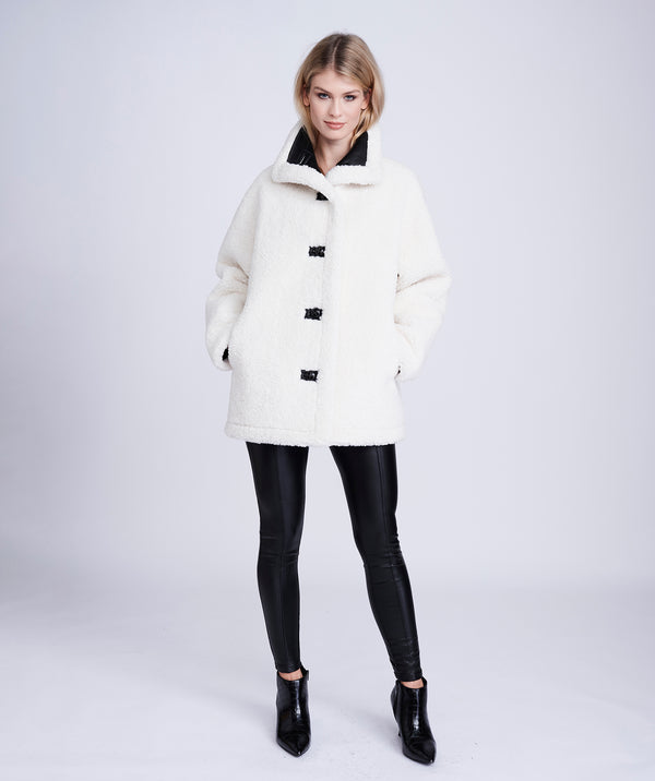 Cosette - White Faux Shearling Coat