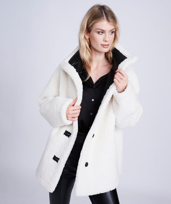 Cosette - White Faux Shearling Coat