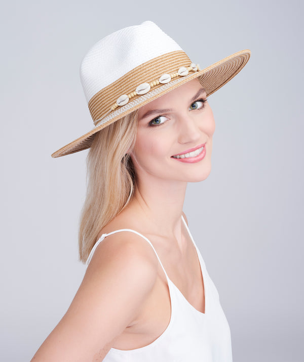 Costello - Shell Embellished Straw Fedora