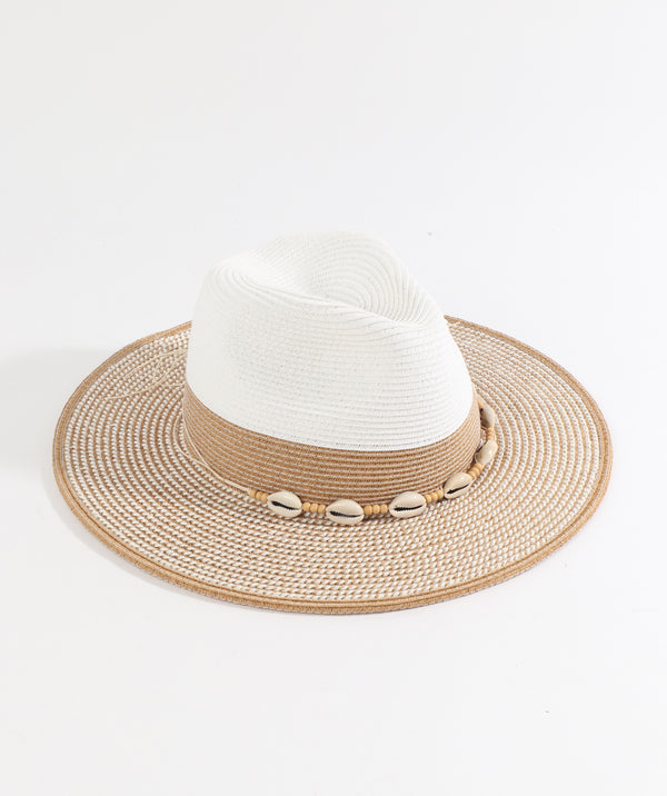 Costello - Shell Embellished Straw Fedora