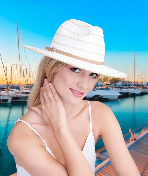 Cruise - Striped Straw Fedora