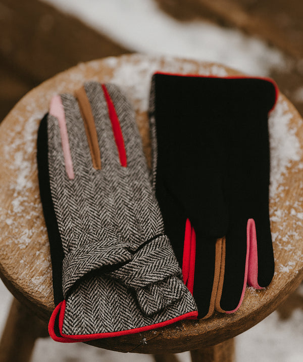 Dawn - Faux Suede Herringbone Gloves