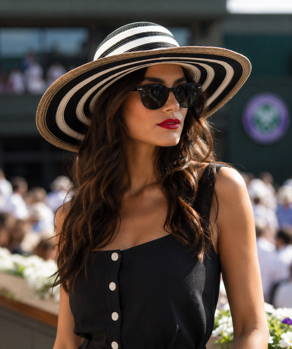 Dynasty - Wide Brim Striped Sun Hat