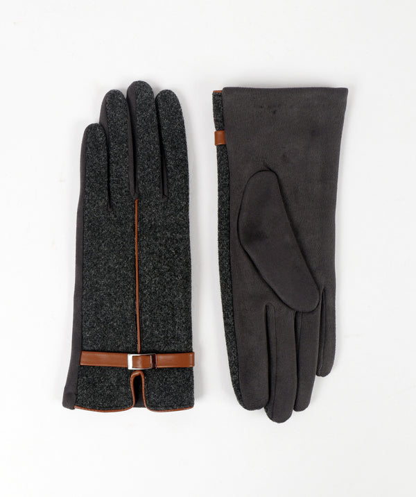 Georgia - Faux Suede with Leather Piping Gloves