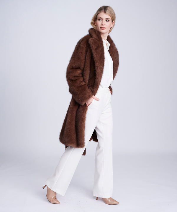 Gianella - Longline Faux Fur Coat
