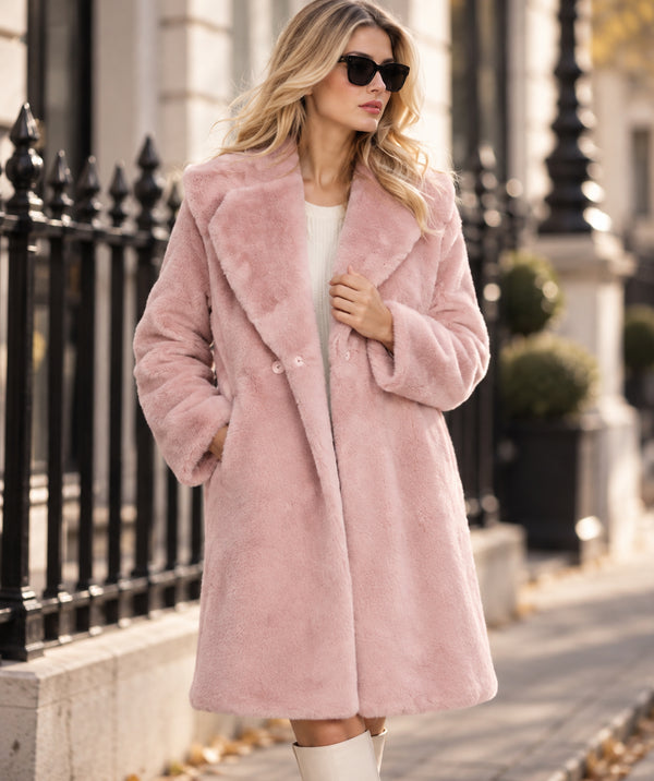 Hepburn - Longline Faux Fur Coat