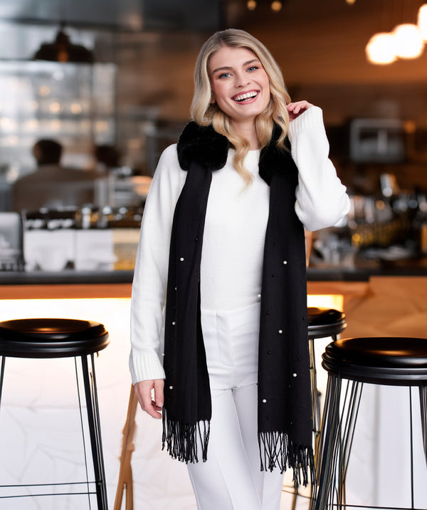 Houston - Embellished Faux Fur Scarf