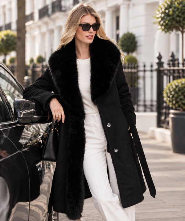 Isabella - Longline Faux Suede Coat