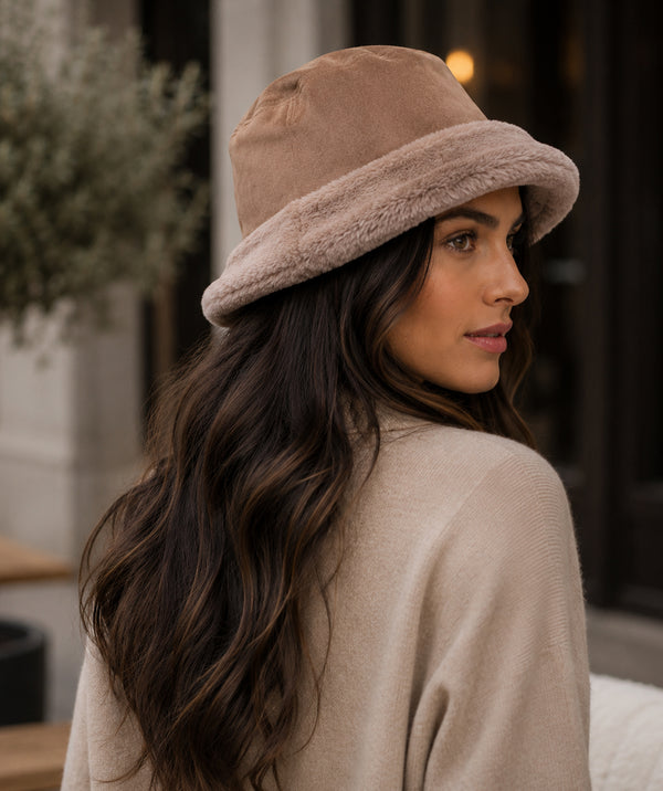 Isabella - Faux Suede Bucket Hat