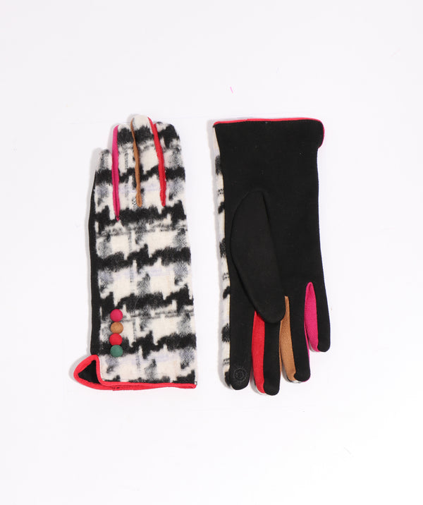 Jude - Faux Suede Houndstooth Glove