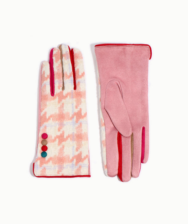 Jude - Faux Suede Houndstooth Glove
