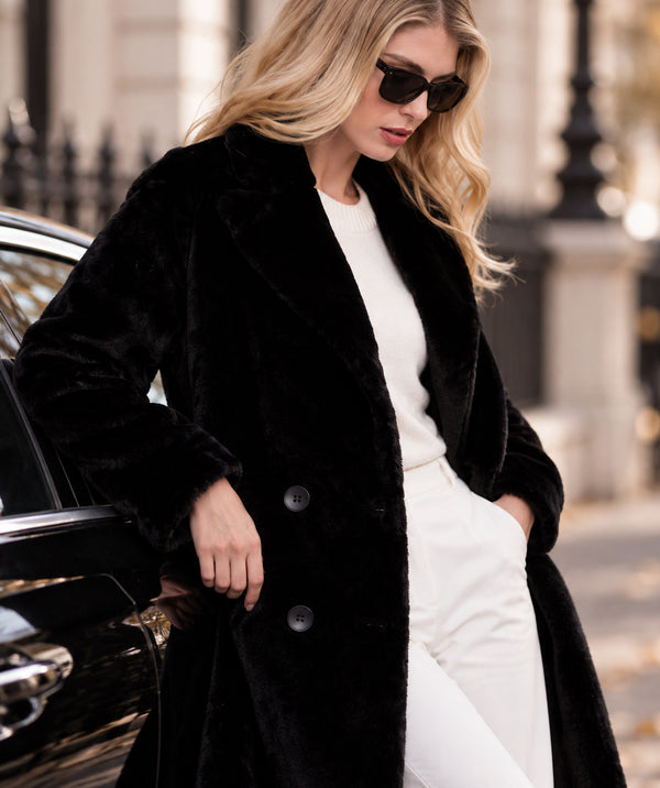 Margot - Double Breasted Faux Fur Coat