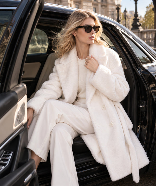 Margot - Double Breasted Faux Fur Coat