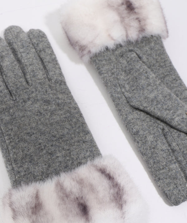Marilyn - Faux Fur Cuff Wool Gloves