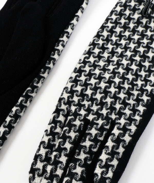 McKenzie - Houndstooth Faux Suede Gloves