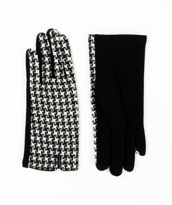 McKenzie - Houndstooth Faux Suede Gloves