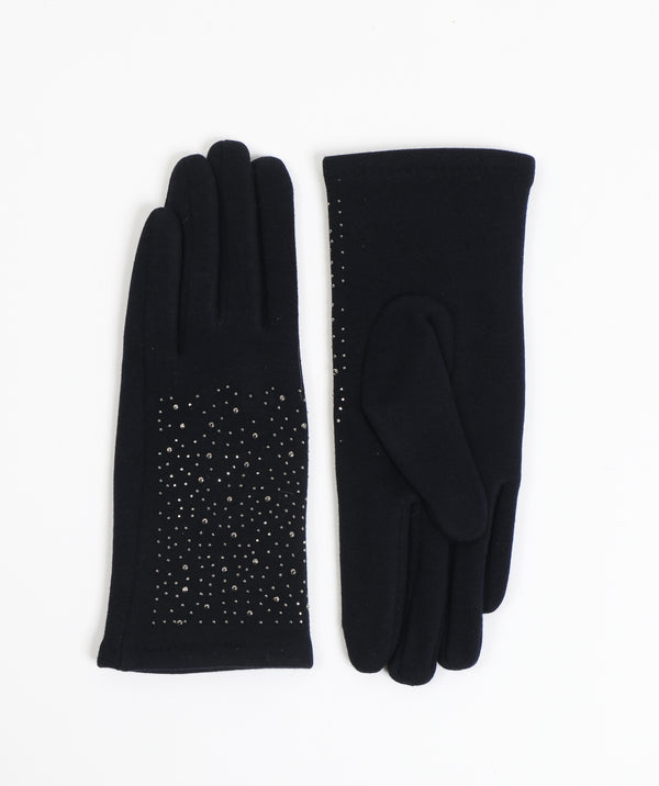 Miranda - Rhinestone Chrystals Faux Suede Gloves