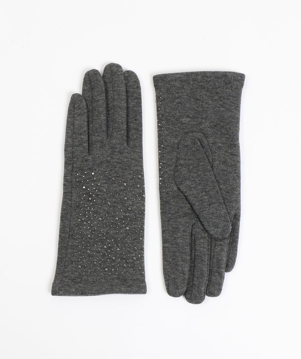 Miranda - Rhinestone Chrystals Faux Suede Gloves