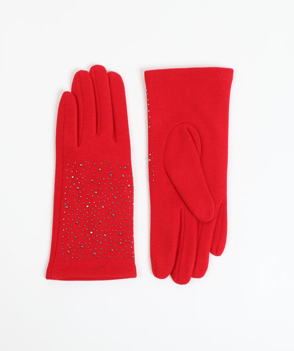Miranda - Rhinestone Chrystals Faux Suede Gloves