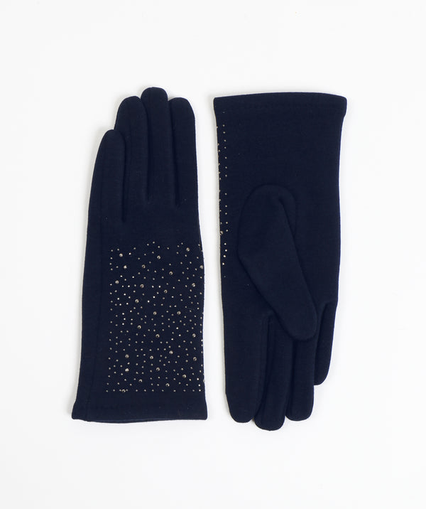 Miranda - Rhinestone Chrystals Faux Suede Gloves