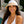 Misha - Chiffon Tie Straw Visor
