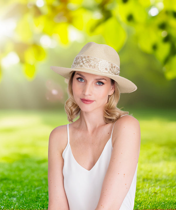 Rhianna - UPF 50+ Sun Protection Straw Fedora