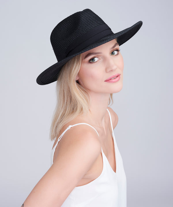 Tobago - Straw Fedora Hat with Ribbon Trim