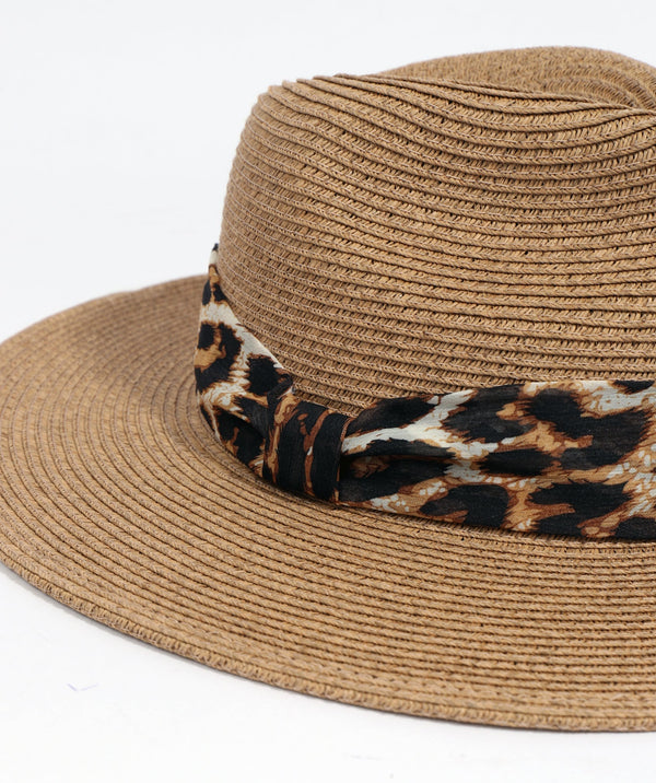 Tobago - Straw Fedora Hat with Ribbon Trim