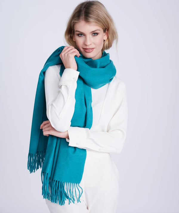 Camel Oversized Scarf with Raw Edges