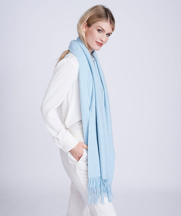 Navy Oversized Scarf with Raw Edges