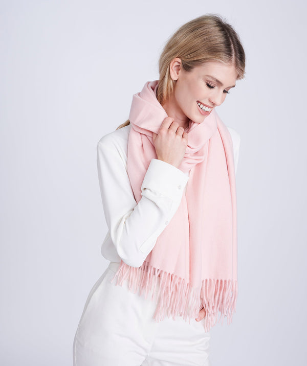 Berry Oversized Scarf with Raw Edges