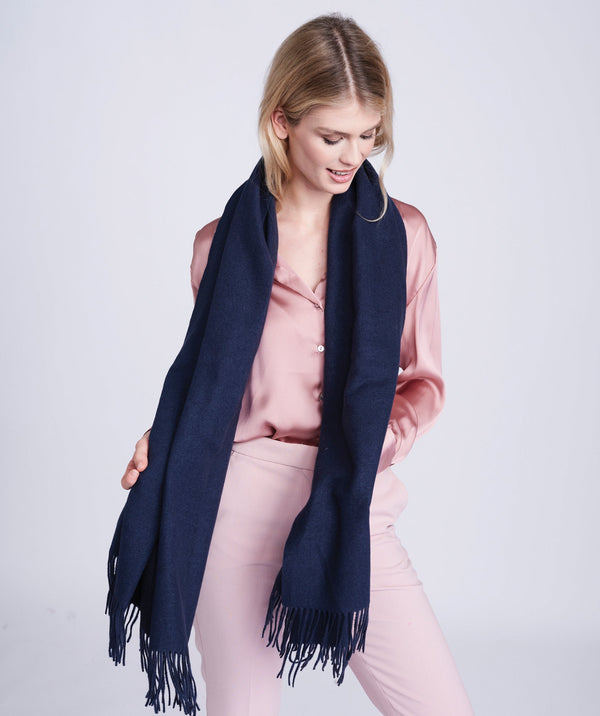 Red Oversized Scarf with Raw Edges