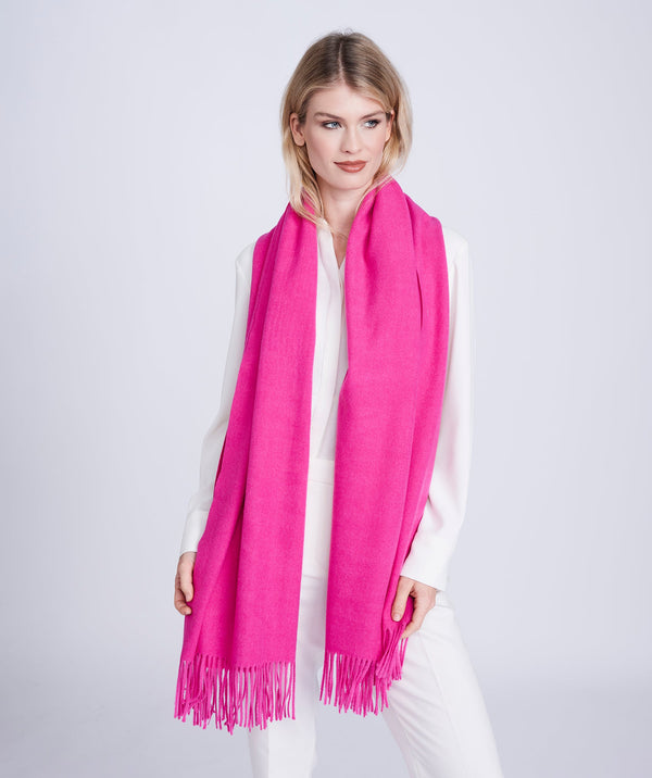 Pink Oversized Scarf with Raw Edges