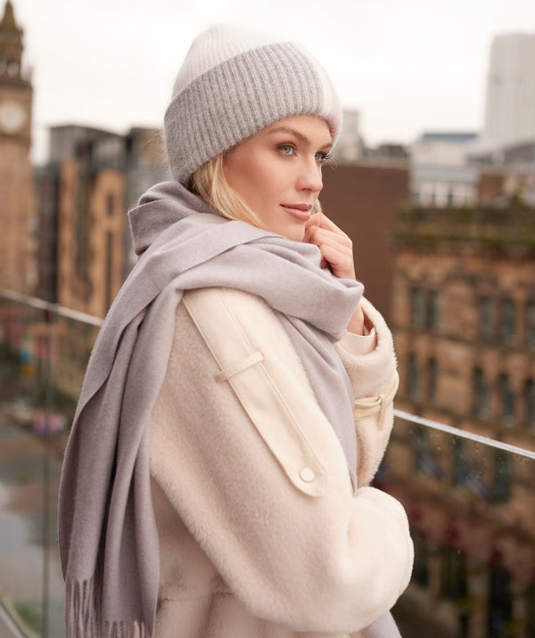 Baby Blue Oversized Scarf with Raw Edges